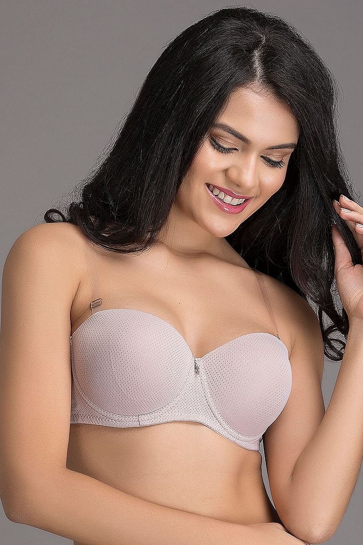 Buy Padded Underwired Level 1 Push Up Multiway Bra with Transparent Straps  & Band in Beige Online India, Best Prices, COD - Clovia - BR1981P24