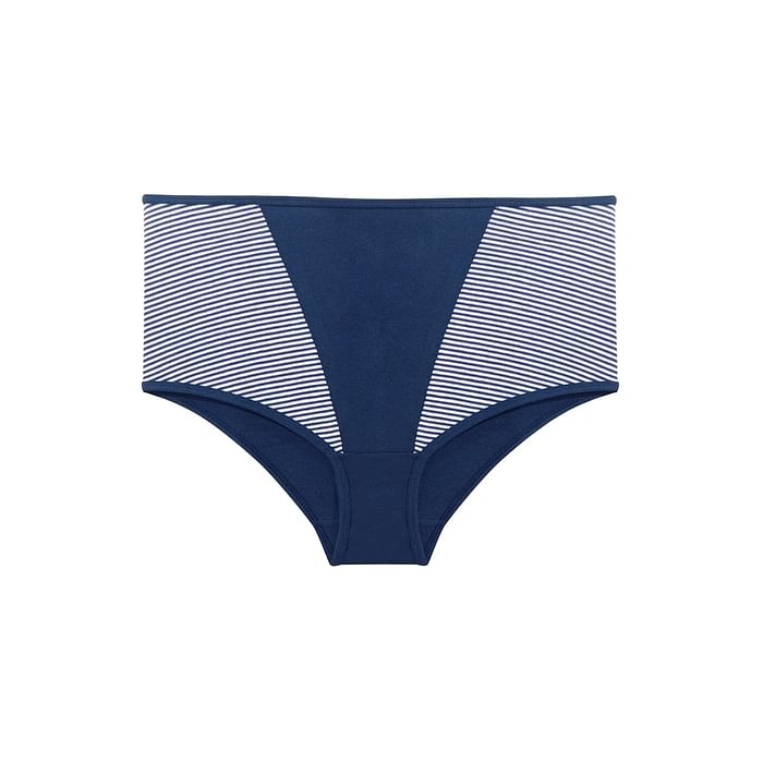 

Clovia High Waist Hipster Panty in Navy with Striped Panels - Cotton - PN1725I08