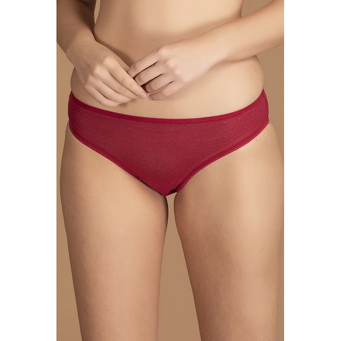 

Clovia Low Waist Bikini Panty in Maroon - PN2333R09