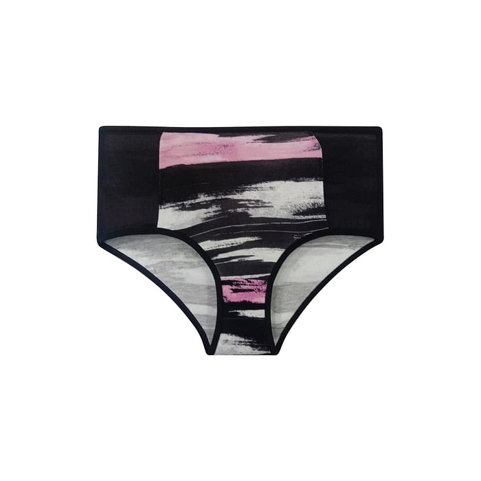 

Clovia High Waist Abstract Print Hipster Panty in Black - PN2359P13