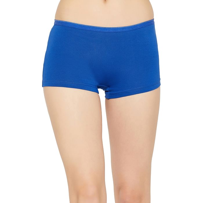 

Clovia Mid Waist Boyshorts in Royal Blue - Cotton - PN2366A08, Navy