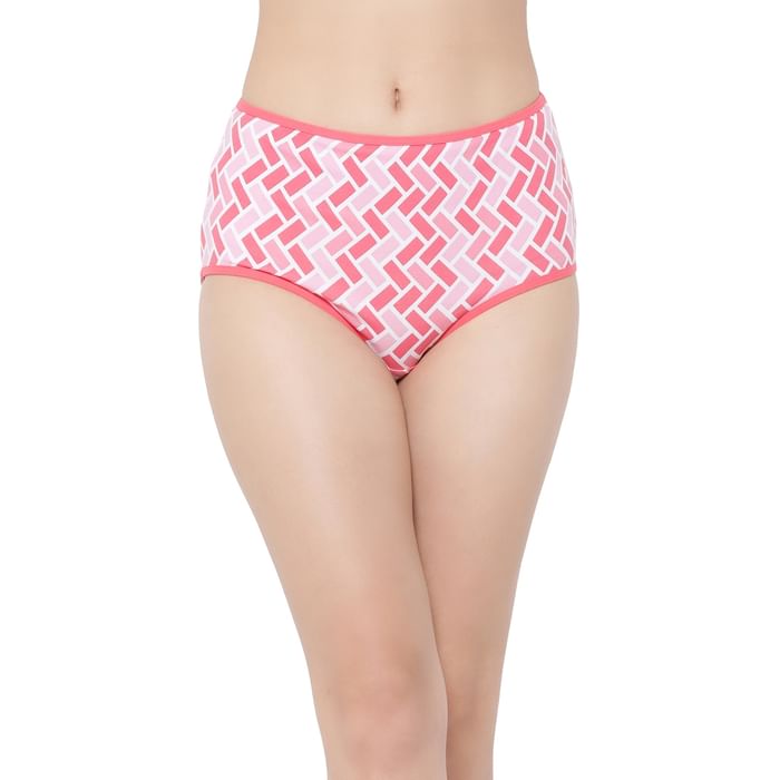 

Clovia High Waist Geometric Print Hipster Panty in Baby Pink - Cotton - PN2499W22
