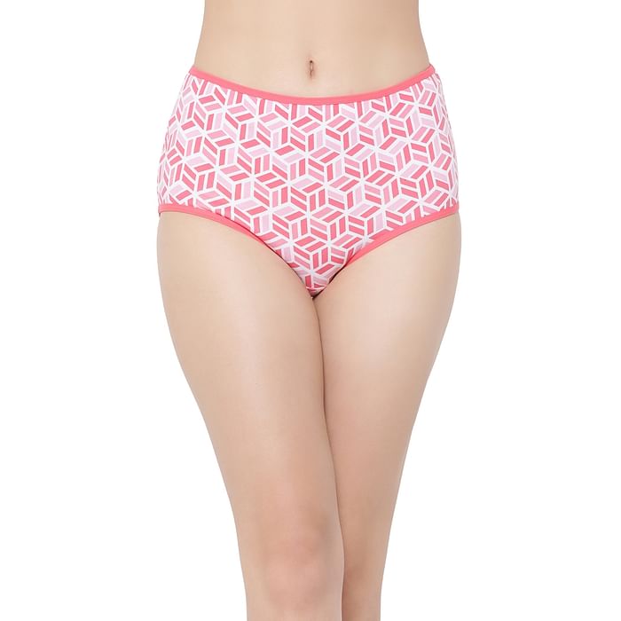 

Clovia High Waist Geometric Print Hipster Panty in Pink - Cotton - PN2499Y22, Light pink