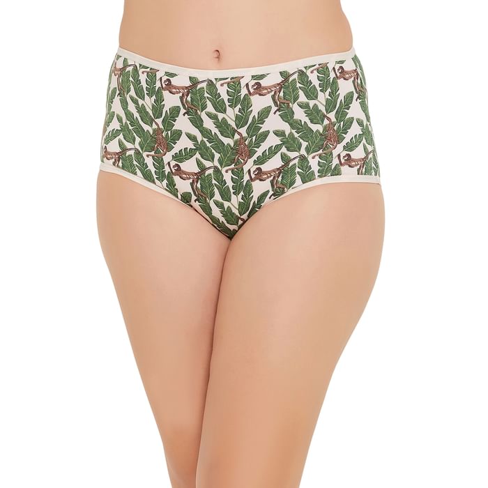 

Clovia High Waist Monkey Print Hipster Panty in Soft Pink - Cotton - PN2761B22, Light pink