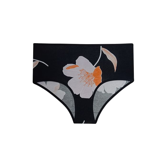 

Clovia Cotton High Waist Floral Print Hipster Panty In Black - PN2761D13