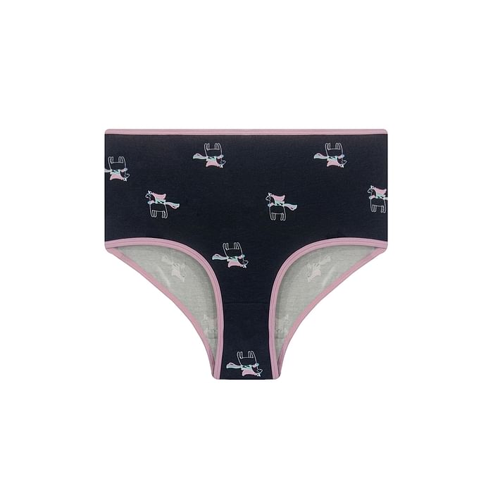 

Clovia High Waist Pony Print Hipster Panty in Indigo - Cotton - PN3219D08, Navy