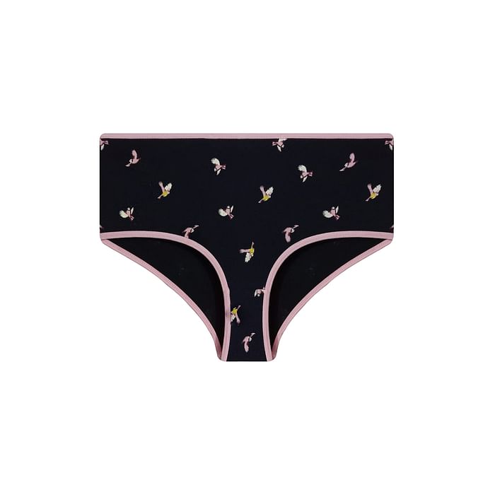 

Clovia High Waist Bird Print Hipster Panty in Navy - Cotton - PN3221L08