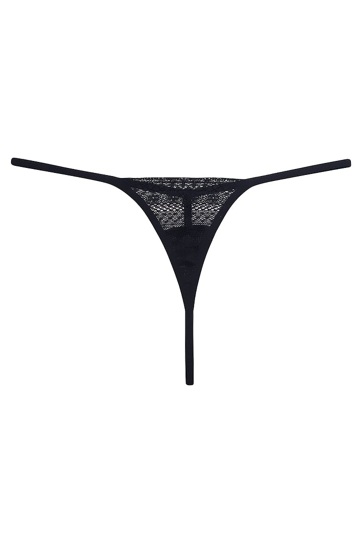 Low Waist G-String Panty in Black - Lace