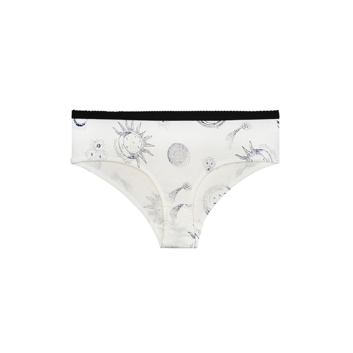 

Clovia Mid Waist Printed Hipster Panty in White - Cotton - PN3329G18
