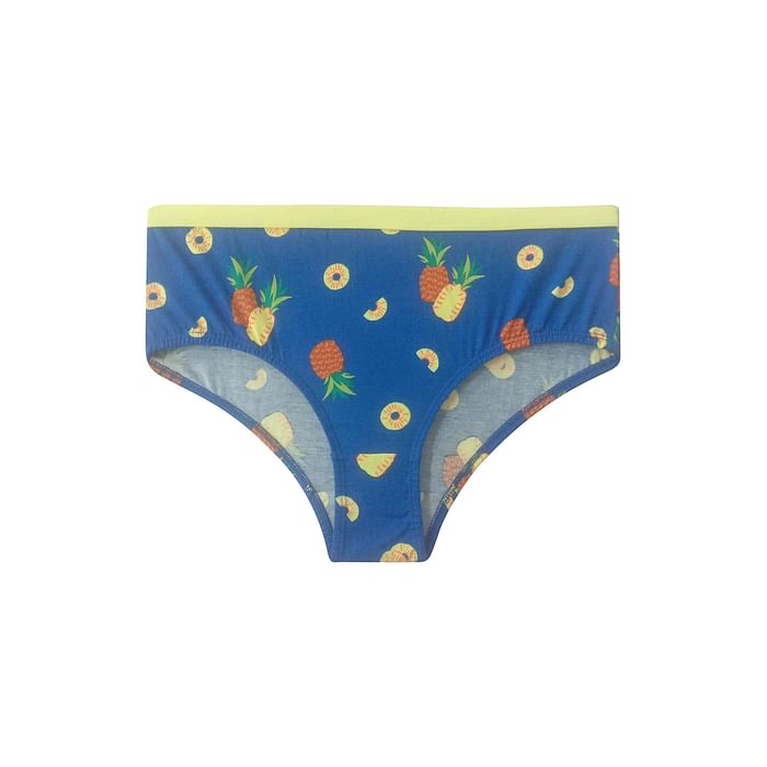 

Clovia Mid Waist Fruit Print Hipster Panty in Blue - Cotton - PN3329Q03, Light blue