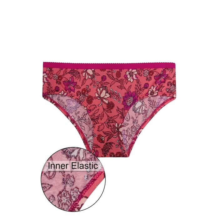 

Clovia Mid Waist Floral Print Hipster Panty with Inner Elastic in Orange - Cotton - PN3329V16