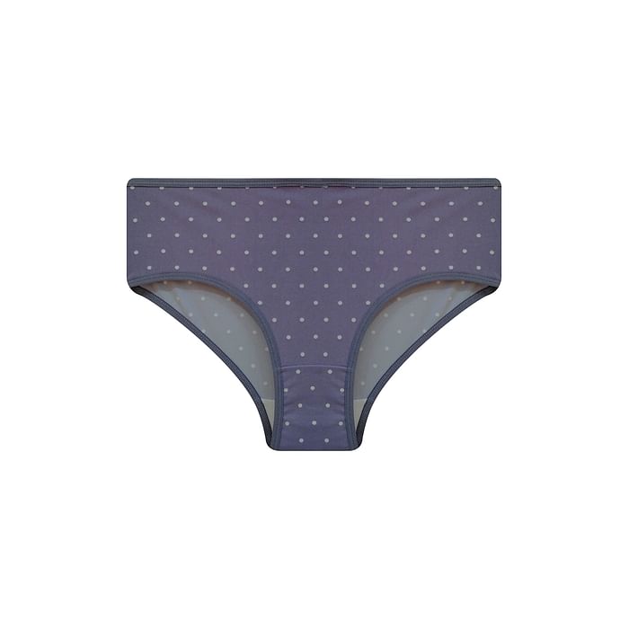 

Clovia Mid Waist Polka Print Hipster Panty in Grey - PN3404B01, Light grey