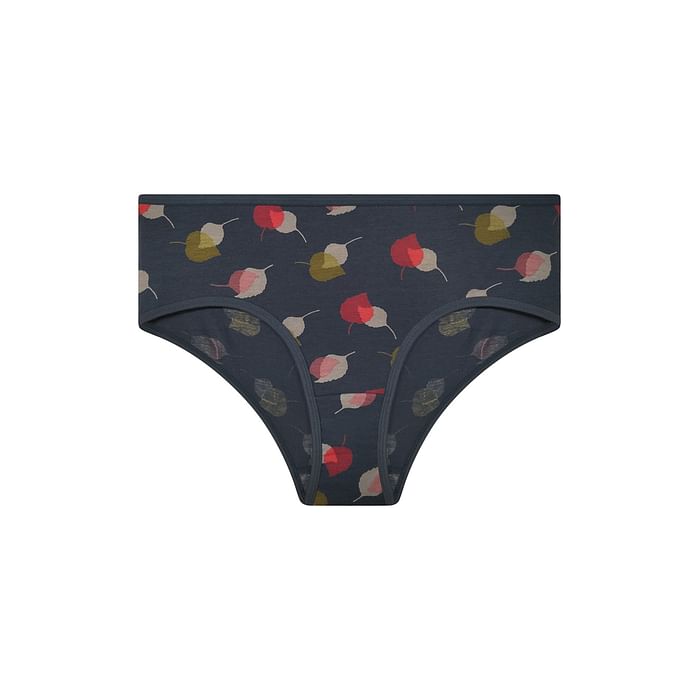 

Clovia Mid Waist Leaf Print Hipster Panty in Navy - Cotton - PN3411B08