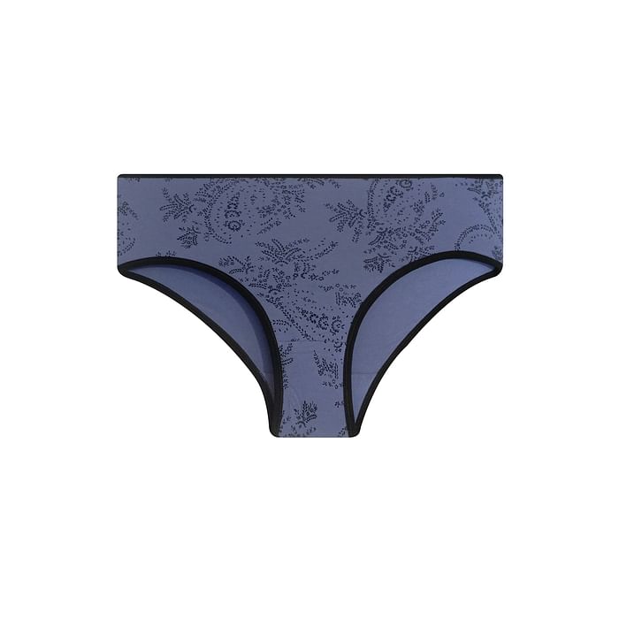 

Clovia Mid Waist Paisley Print Hipster Panty in Dark Grey - Cotton - PN3411C05