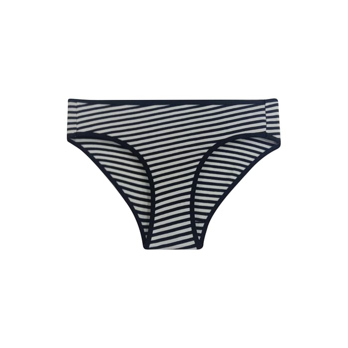 

Clovia Black & White Mid Waist Striped Bikini Panty - Cotton - PN3467A13