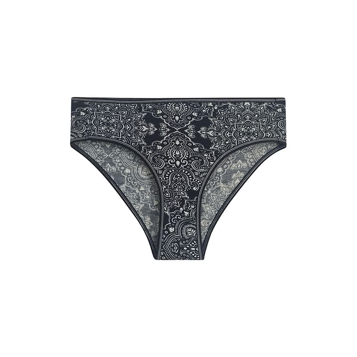 

Clovia Mid Waist Printed Bikini Panty in Black - Cotton - PN3467B13