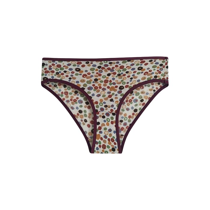 

Clovia Mid Waist Printed Bikini Panty in White - Cotton - PN3467B18