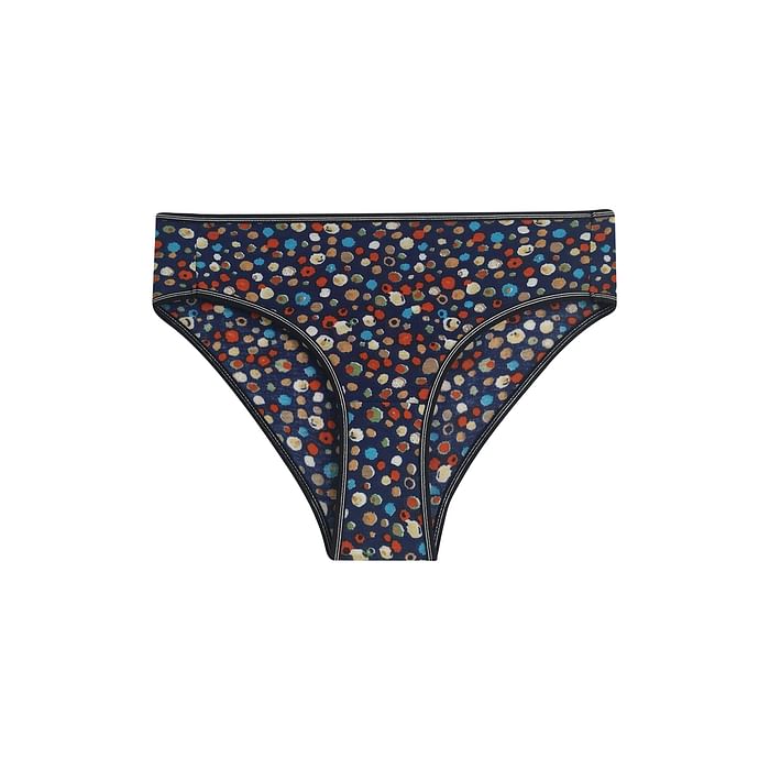 

Clovia Mid Waist Printed Bikini Panty in Navy - Cotton - PN3467B19, Multicolour