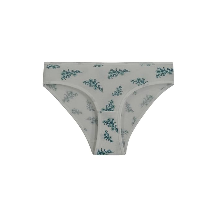 

Clovia Mid Waist Floral Print Bikini Panty in White - Cotton - PN3467D18