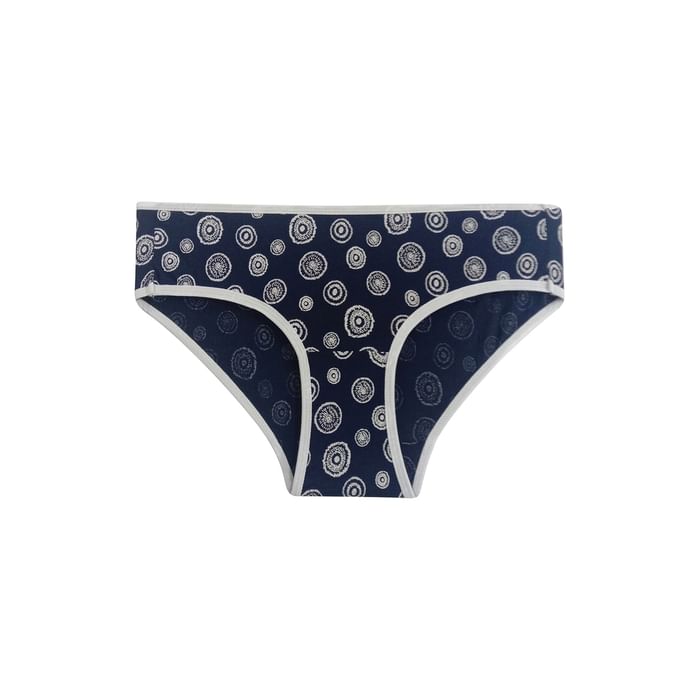 

Clovia Mid Waist Printed Bikini Panty in Navy - Cotton - PN3467U08