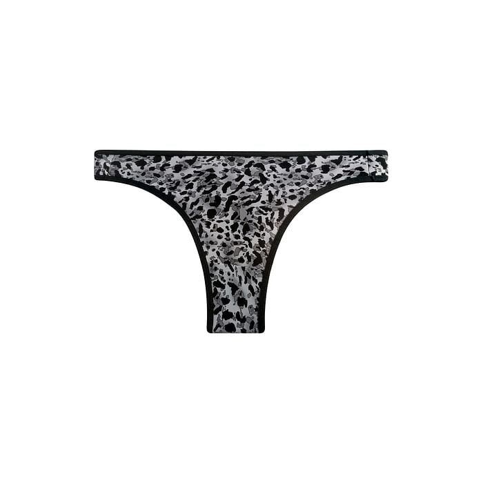 

Clovia Low Waist Animal Print Thong in Grey - PN3485A01, Light grey