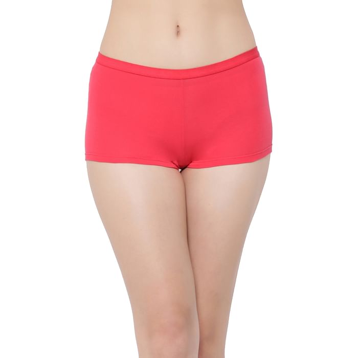 

Clovia Mid Waist Boyshorts in Peach Colour - Cotton - PN3535A34