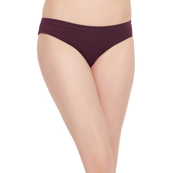 

Clovia Low Waist Bikini Panty in Plum Colour - Cotton - PN3536A15, Purple
