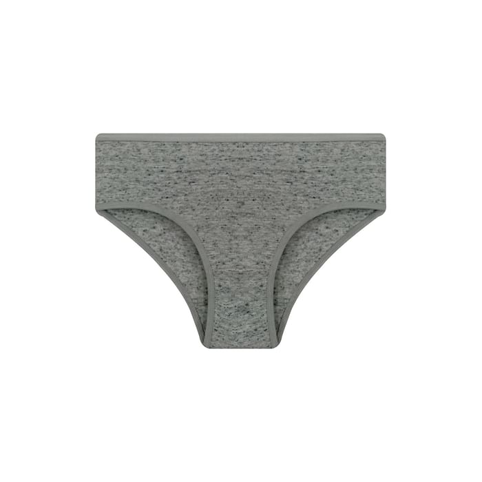 

Clovia Light Grey Mid Waist Hipster Panty with Slub Effect - Cotton - PN5031A01