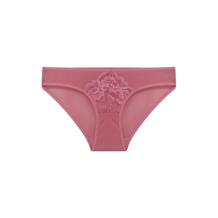 

Clovia Low Waist Bikini Panty in Dusty Pink- Powernet - PN5101O22, Light pink