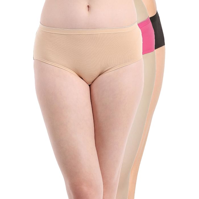 

Clovia Pack of 3 Mid Waist Hipster Panties- Cotton - PNC259899, Assorted
