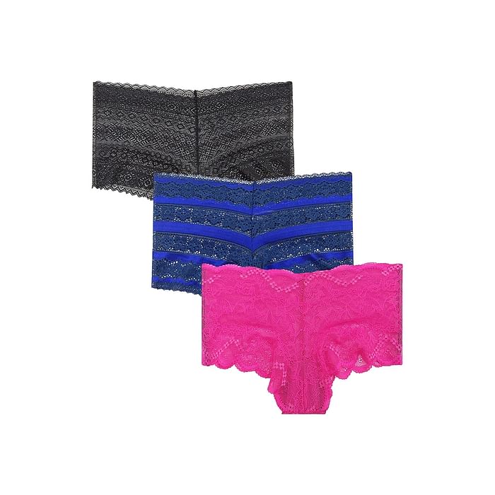 

Clovia Set of 3 Lace Low Waist Boyshorts - PNC500230, Assorted