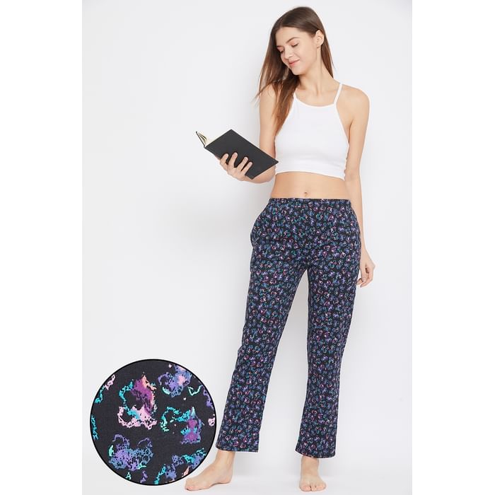 

Clovia Print Me Pretty Pyjama in Black - Cotton Rich - LB0176F19, Multicolour