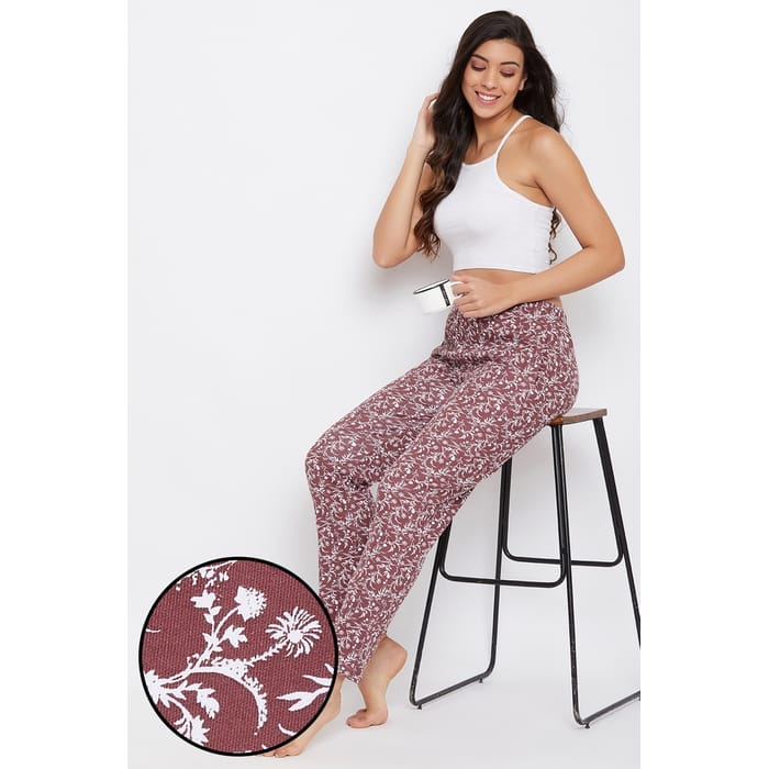 

Clovia Print Me Pretty Pyjama in Brown - Cotton Rich - LB0176F06