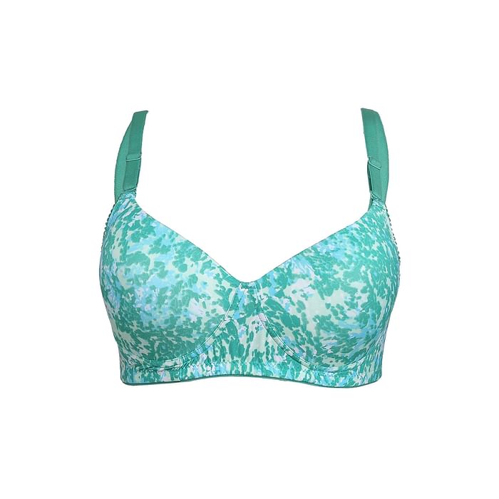 

Clovia Printed Padded Non-Wired Multiway T-shirt Bra - BR1057P17, Dark green