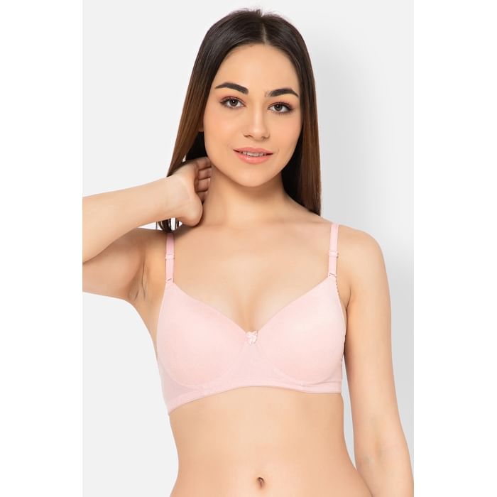 

Clovia Push Up Level 2 Padded Underwired Demi Cup Multiway Bra in Soft Pink - Cotton - BR2364L22, Light pink
