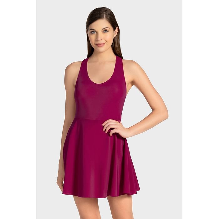 

Clovia Racer Back Swim Dress - SM1762414, Pink