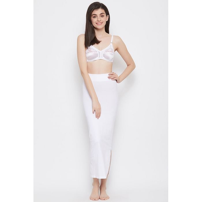 

Clovia Saree Shapewear with Side Slit in White - SW0052R18