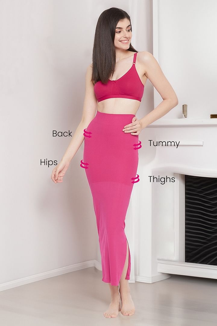 Buy Saree Shapewear Petticoat with Side Slit in Pink Online India, Best  Prices, COD - Clovia - SW0052R14