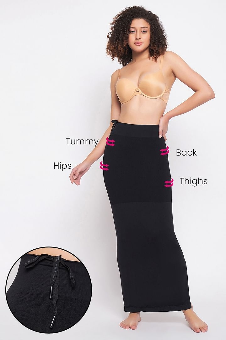 Buy Saree Shapewear Petticoat with Drawstring in Black Online