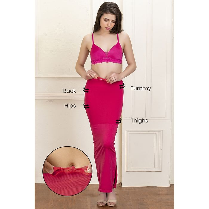 

Clovia Saree Shapewear Petticoat with Drawstring in Dark Pink - SW0048P14