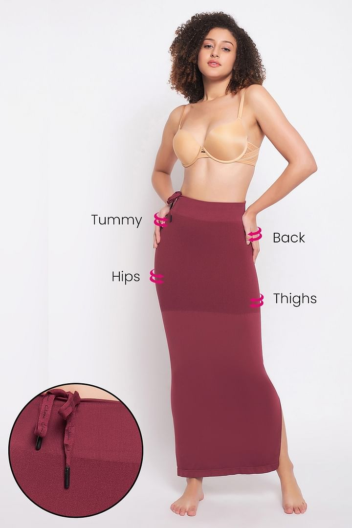 Buy Saree Shapewear Petticoat with Drawstring in Maroon Online