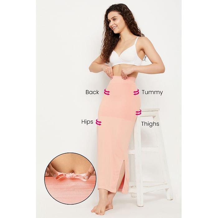 

Clovia Saree Shapewear Petticoat with Drawstring in Peach Colour - SW0048P34