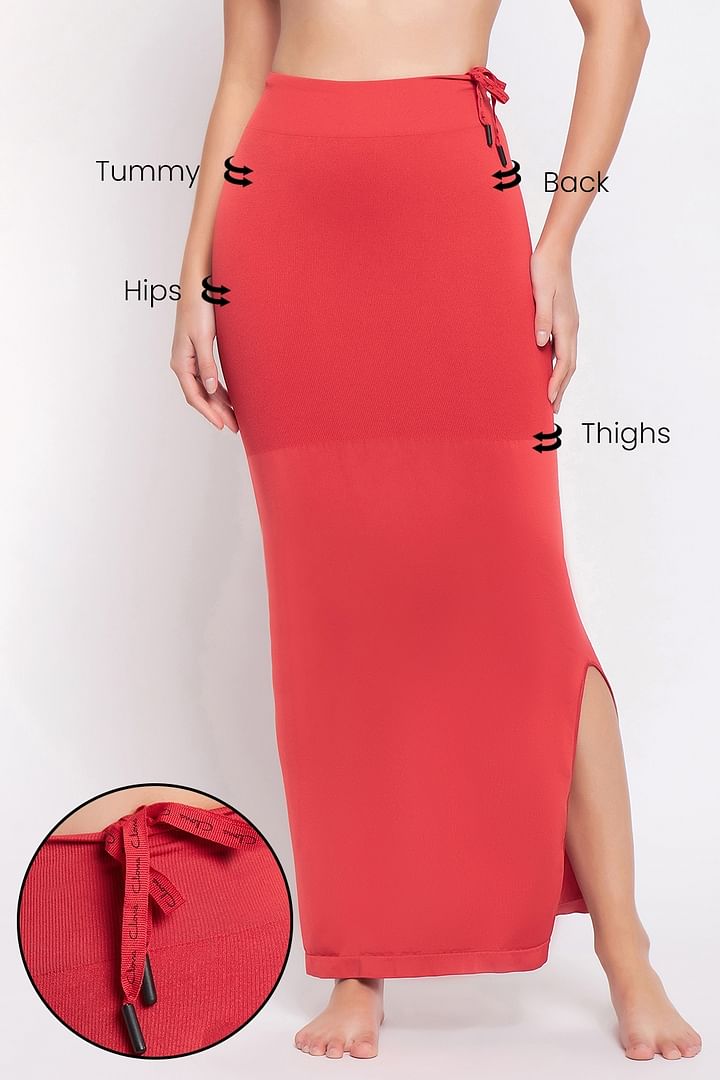 Lycra Red Drawstring and Elastic Saree Shapewear Pack of 1
