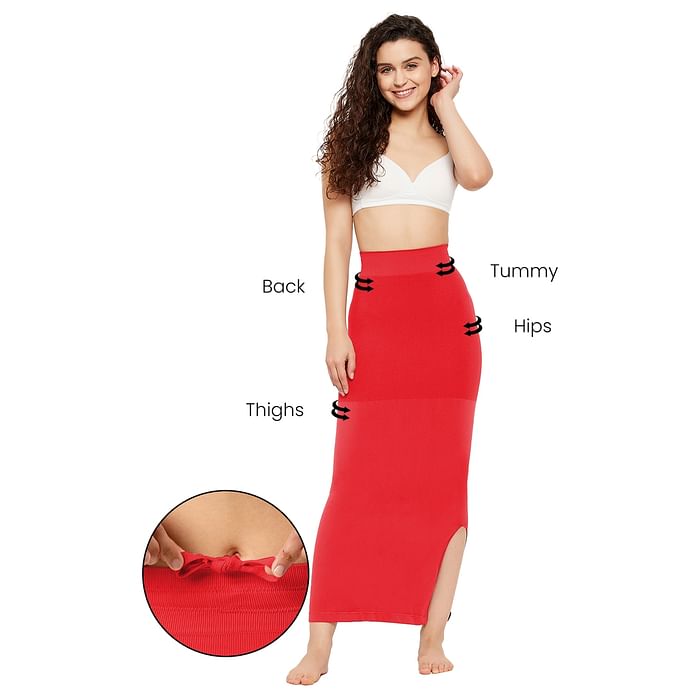 

Clovia Saree Shapewear Petticoat with Drawstring in Red - SW0048P04