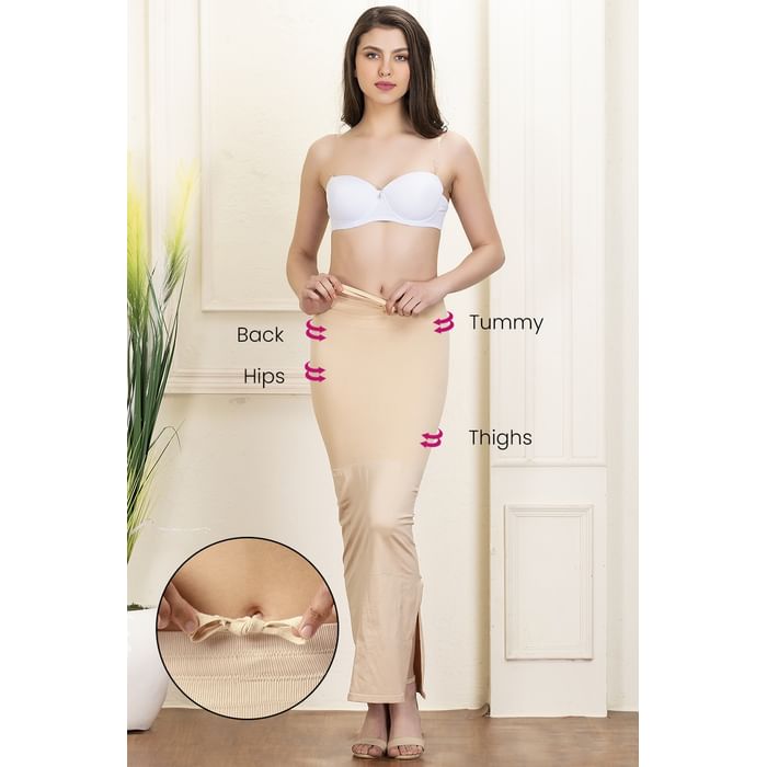 

Clovia Saree Shapewear Petticoat with Drawstring in Nude-Colour - SW0048P24