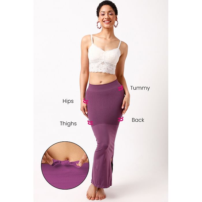 

Clovia Saree Shapewear Petticoat with Drawstring in Violet - SW0048P15, Purple