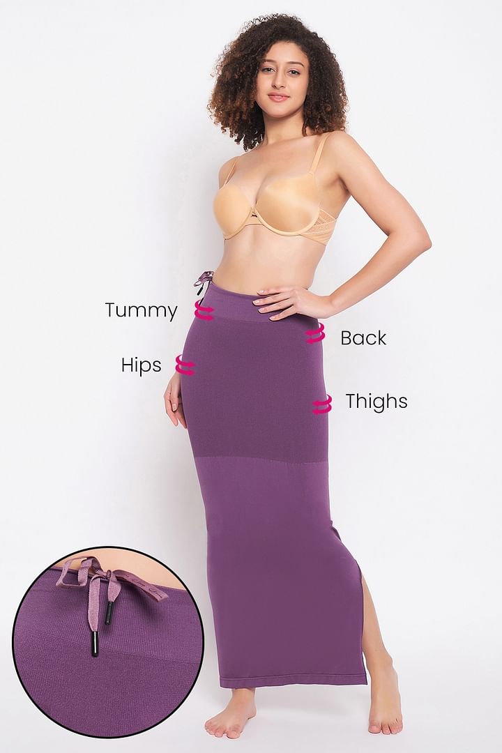 Buy Saree Shapewear Petticoat with Drawstring in Violet Online