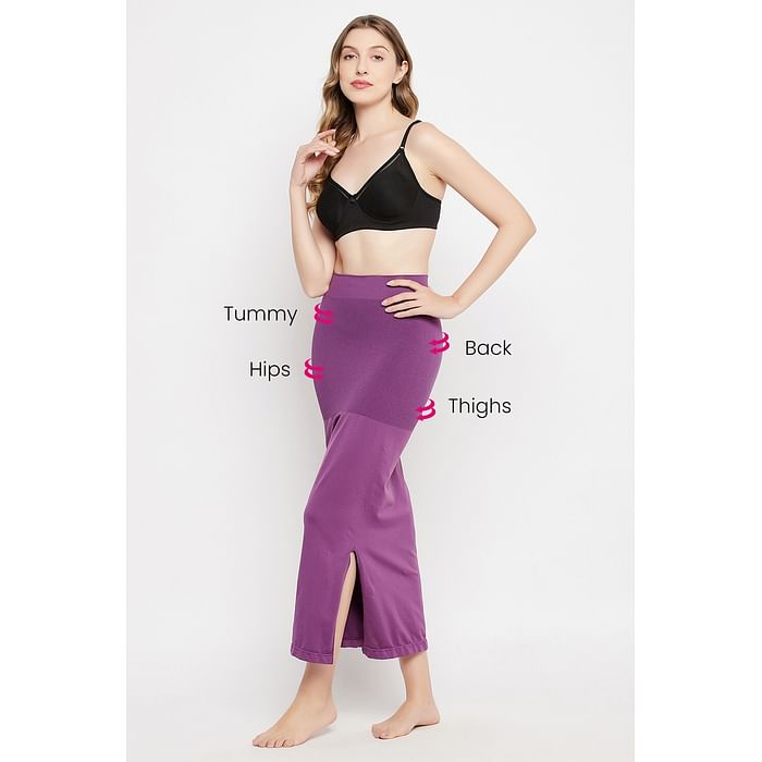 

Clovia Saree Shapewear Petticoat with Side-Slit in Violet - SW0023A15, Purple