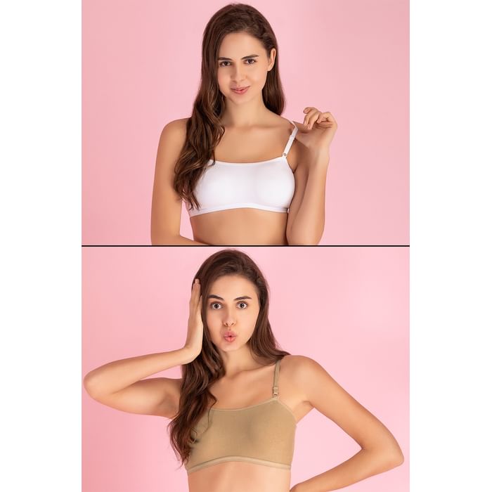 

Clovia Set of 2 Beginner's Bra - BBC024P19, Multicolour