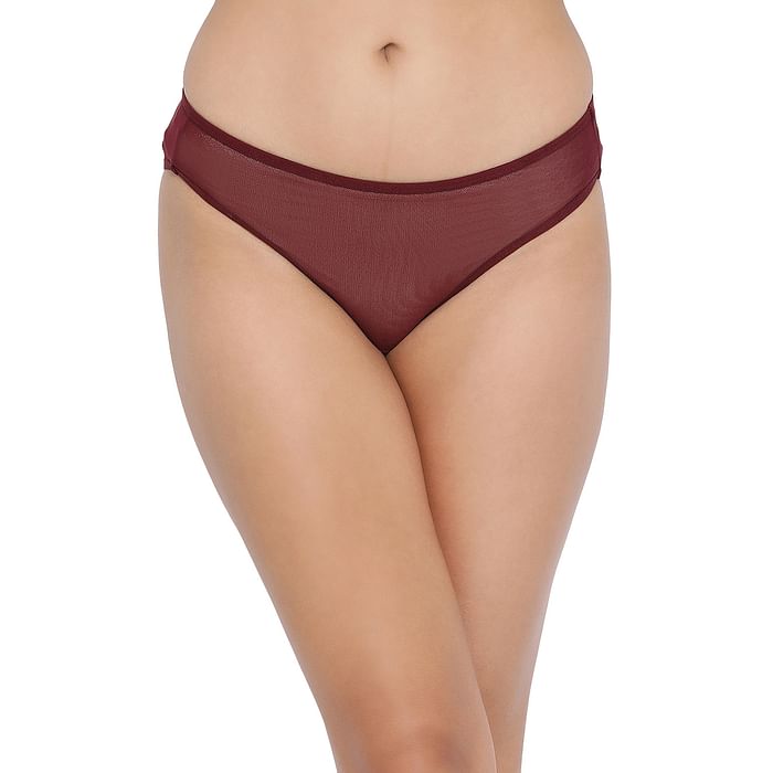 

Clovia Sheer Low Waist Bikini Panty With Matching BR1949R09 - PN5101X09, Maroon